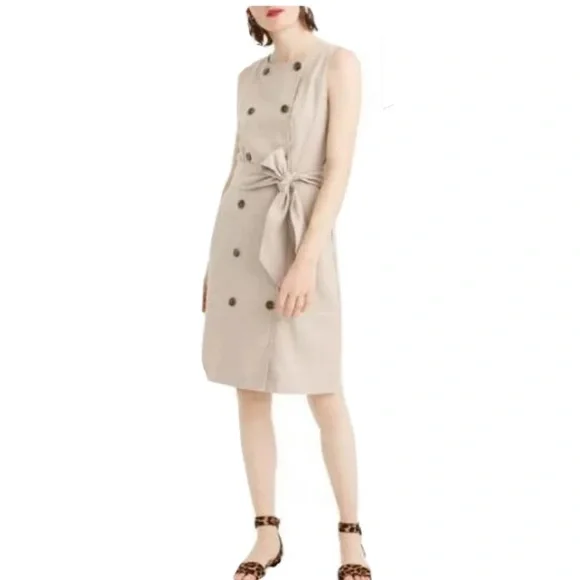 J. Crew Dresses Jcrew Double Breasted Linen Blend Sheath Dress Poshmark